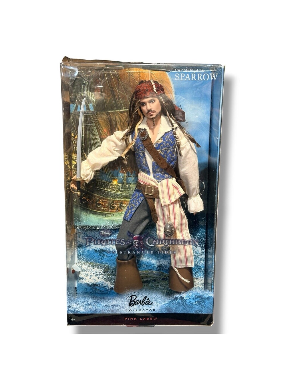 2011 Barbie Collector Pirates Caribbean Captain Jack Sparrow Doll T7654 NIB